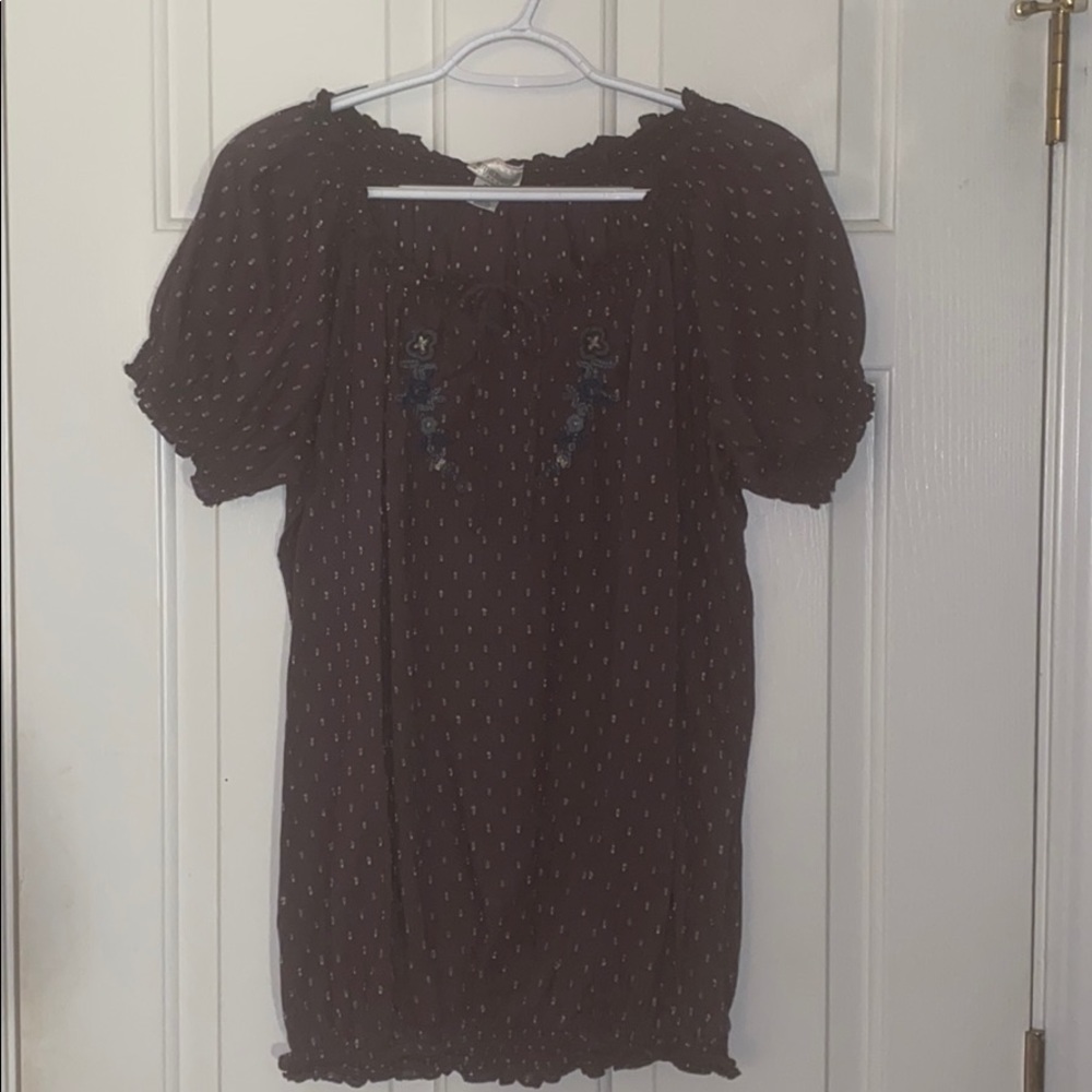 Motherhood Boho Chic top w/ Embroidered detailing!